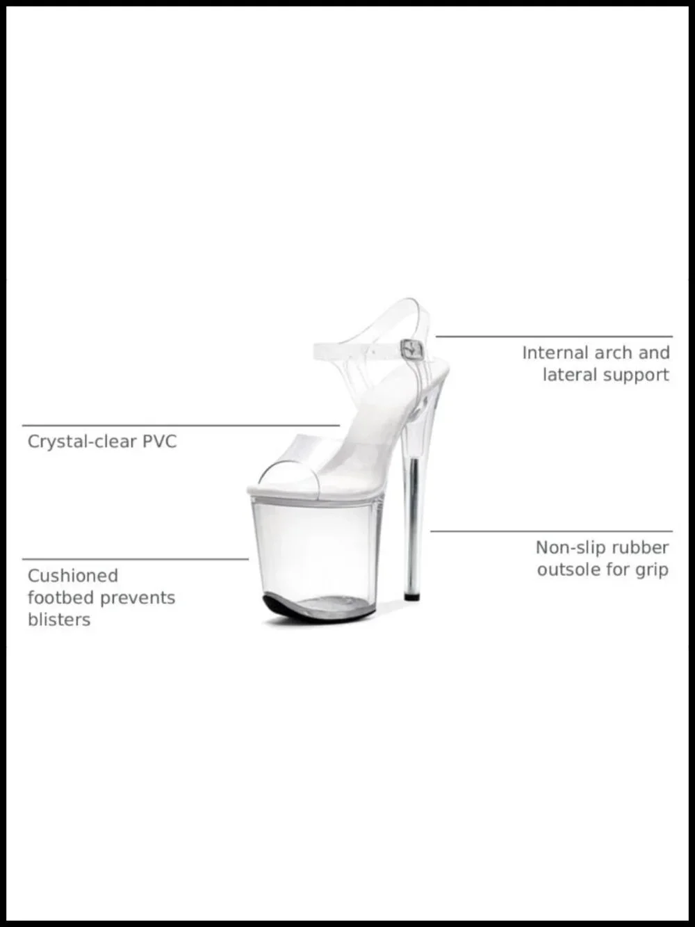 8 Inch Platform Sandals Stiletto Heels for Women Exotic Dance Shoes Sexy Party